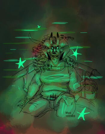 Lined Halfbody with Simple Background